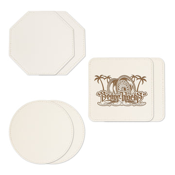 GreatCarve Leather Coasters - 4.3" Diameter - (12pcs)