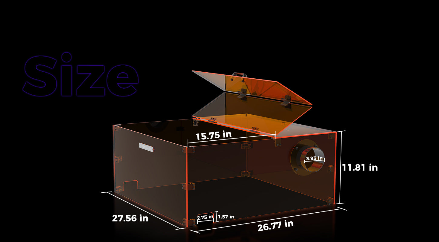 laser engraver enclosure -size