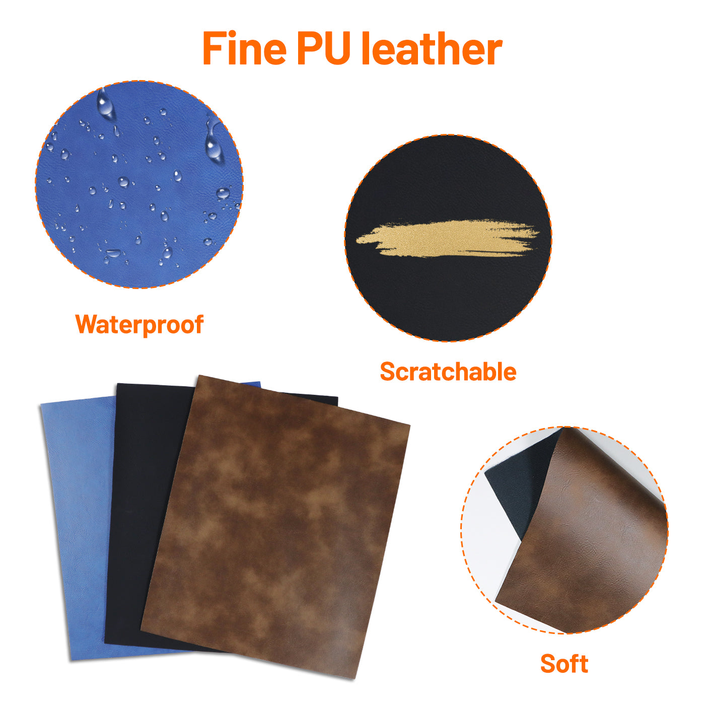 Scratch Leather - Multiple Sizes - (12 Pcs)