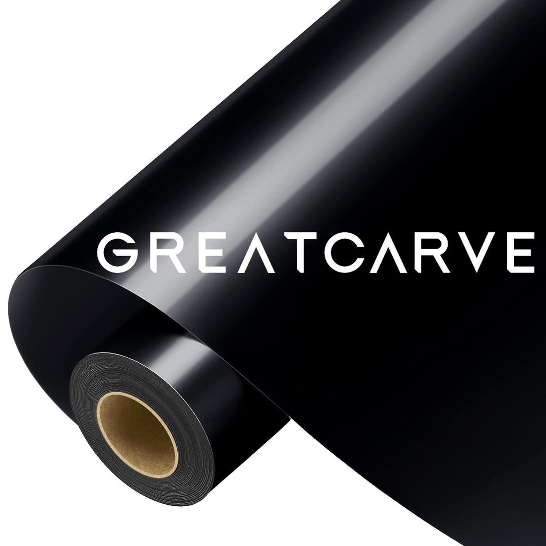 GreatCarve Heat Transfer Vinyl Roll - Black - 12" x 5ft - (4 Rolls)