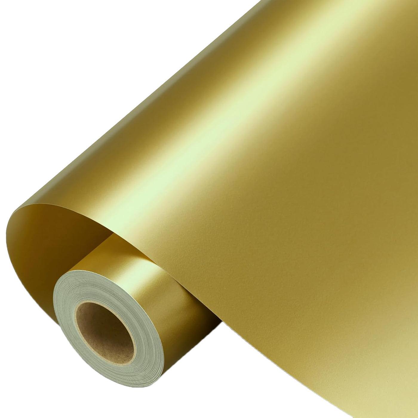 GreatCarve Heat Transfer Vinyl Roll - Gold - 12" x 5ft - (4 Rolls)