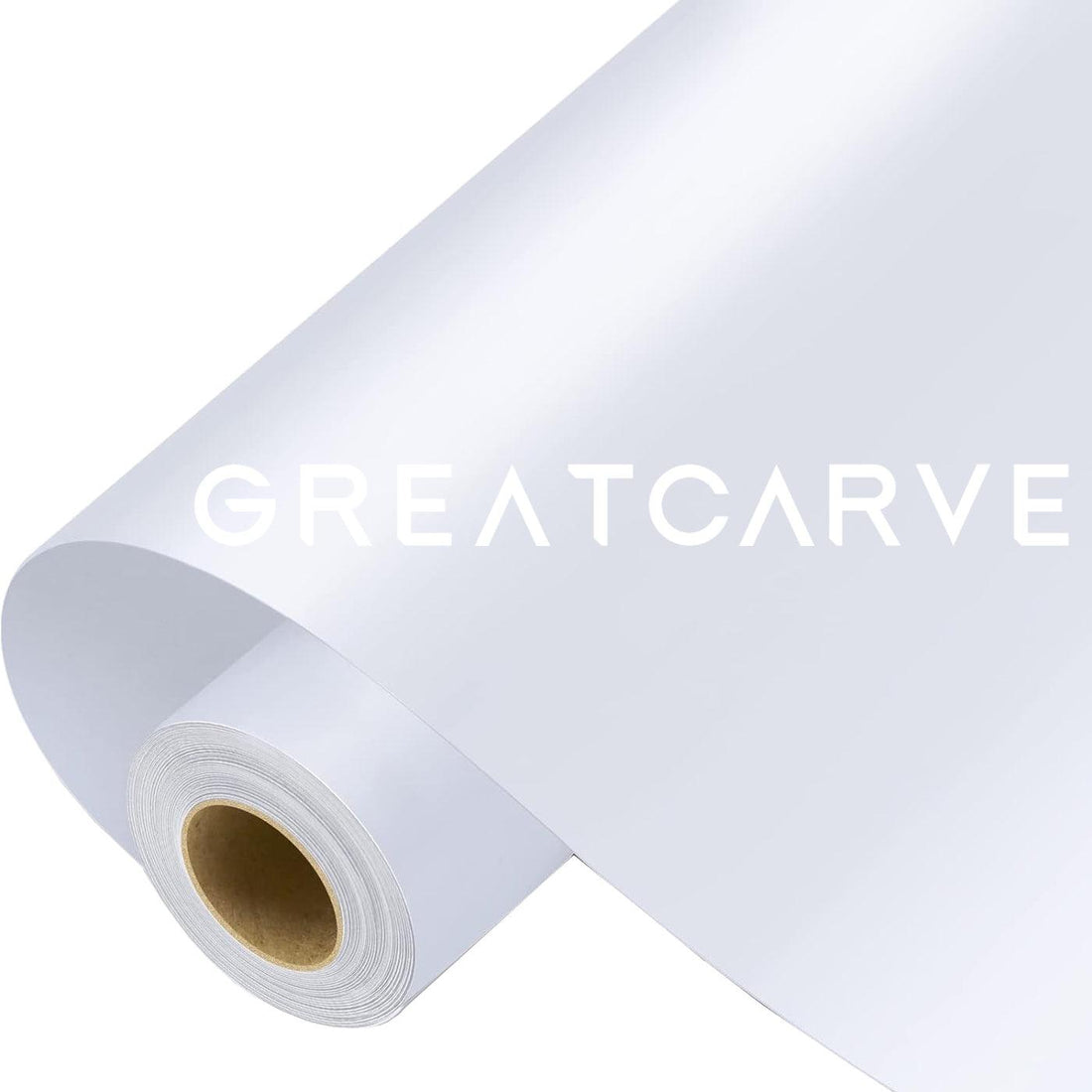 GreatCarve Heat Transfer Vinyl Roll - White - 12" x 5ft - (4 Rolls)